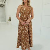 Fairytales Exist Midi Dress - Caramel