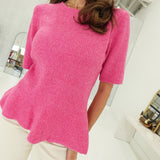 Janie Peplum Sweater - Pink