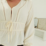 Claudia Ruffle Top - Cream