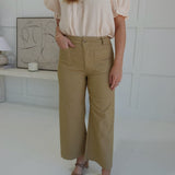 Ari Cropped Pants - Khaki