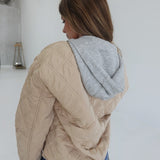 Quilted Combo Jacket - Khaki