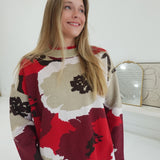 Matron Floral Sweater - Taupe Mix