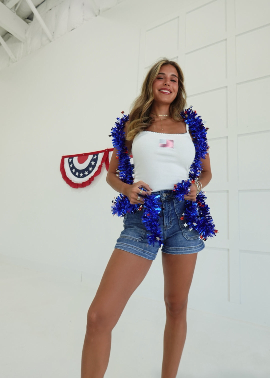 Americana Cami Top - White
