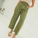 Marna Smocked Pants - Olive