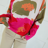 Matron Floral Sweater - Olive Mix