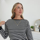 Blake Striped Sweater - Black/Cream