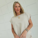 Whipstitch Sweater Set - Sand Beige