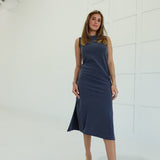 Yes Day Midi Shirt Dress - Navy