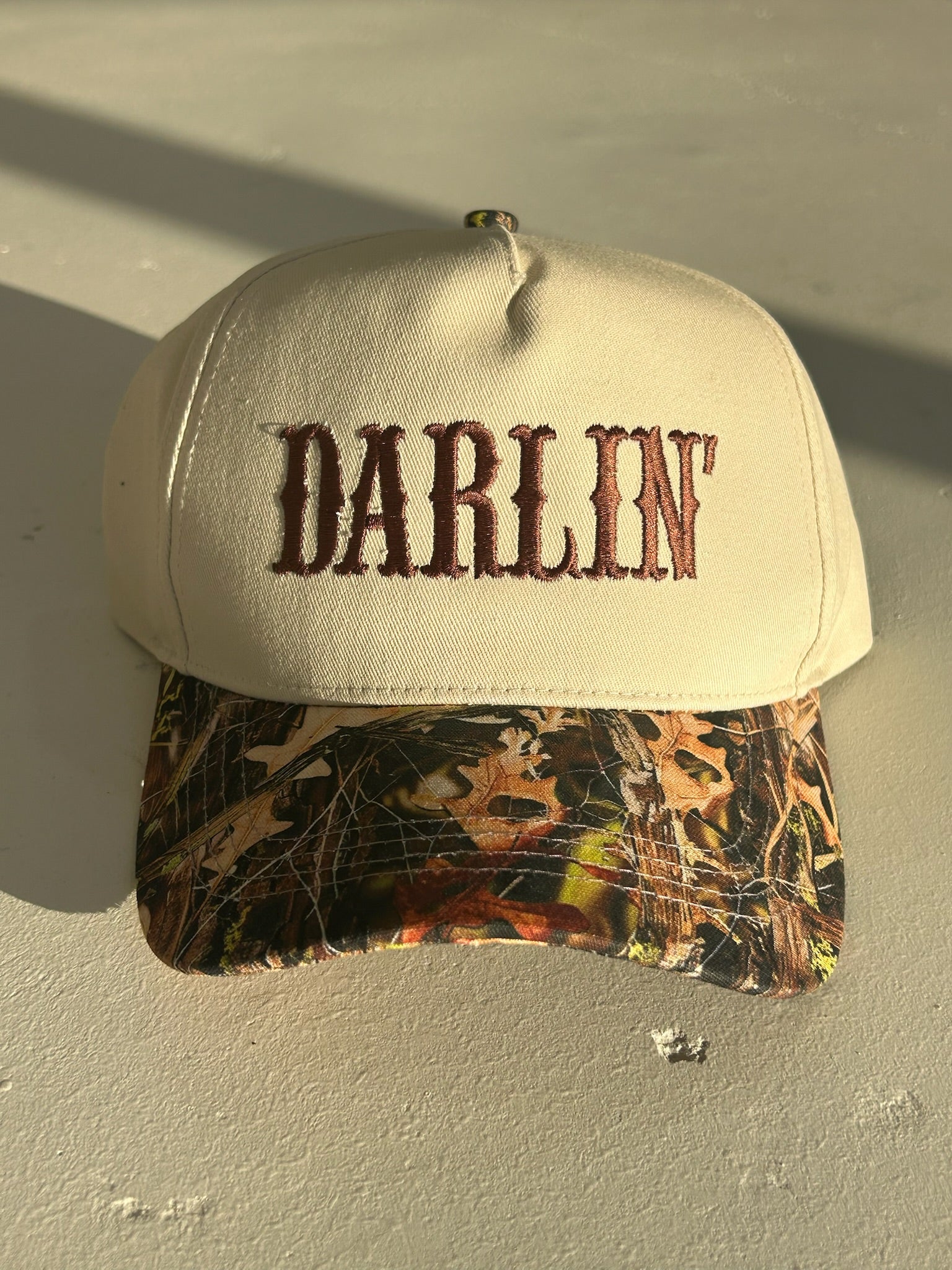 Darlin Embroidered Hat - Camo Brown