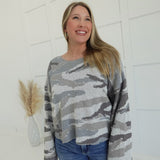 Sterling Camo Sweater Top