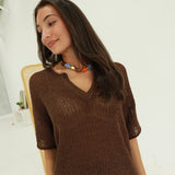 Crowley Knit Top - Choco