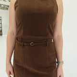Zuri Suede Mini Dress - Brown