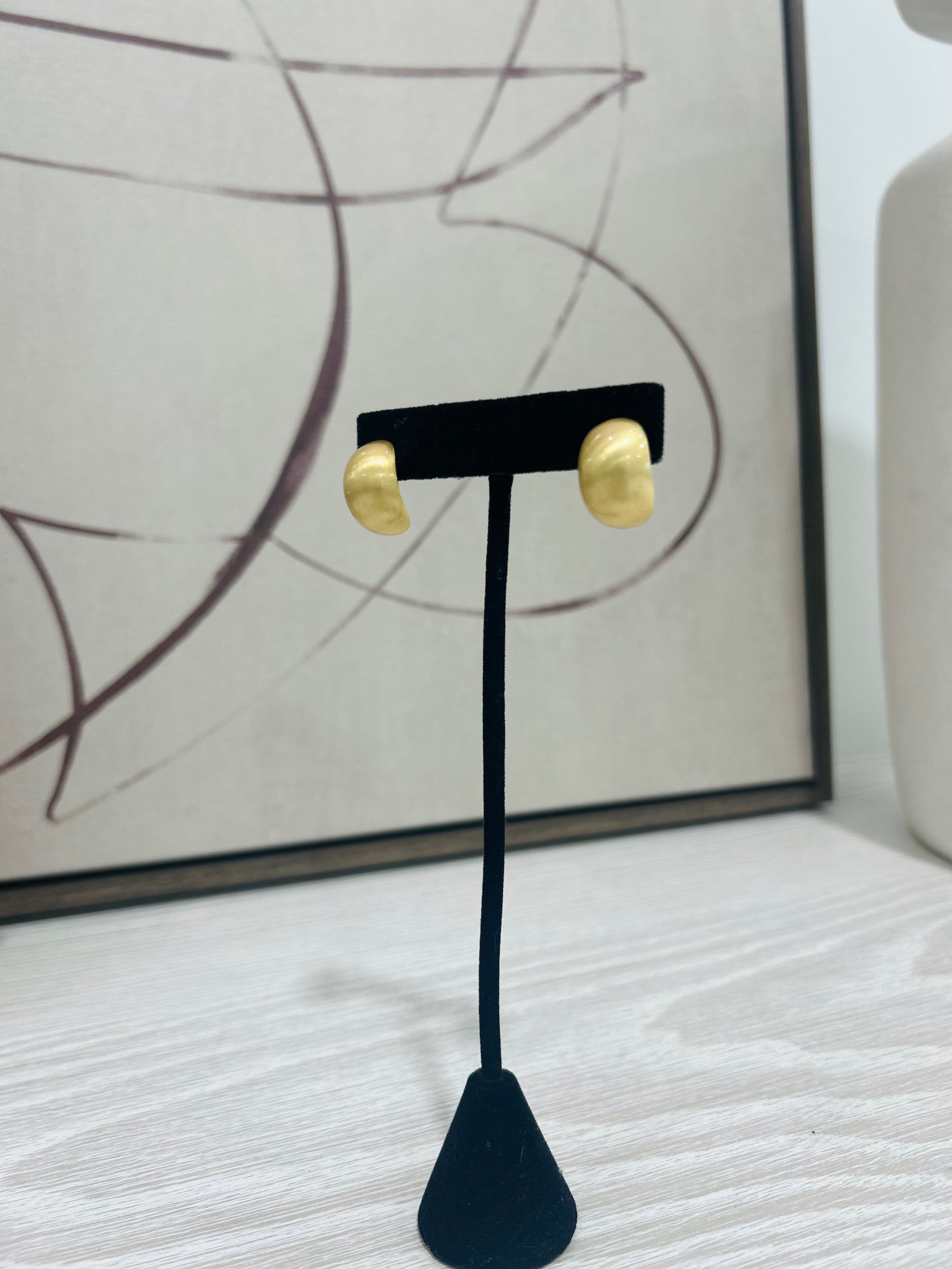 Brushed Statement Studs - Gold