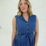 Evelyn Denim Midi Dress