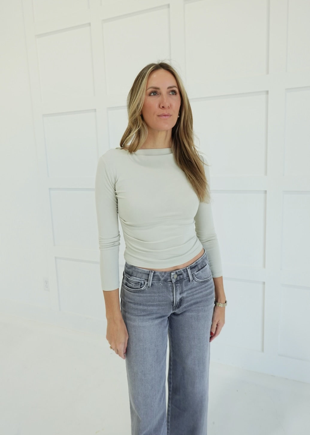 Passages Pintuck Top - Light Olive