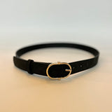 Chic Oval Buckle Belt - Black