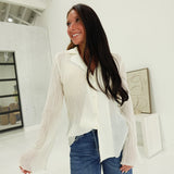 Sheera Plisse Top - Cream