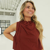 Ovation Sleeveless Blouse - Burgundy
