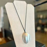 Warped Disc Necklace - Silver