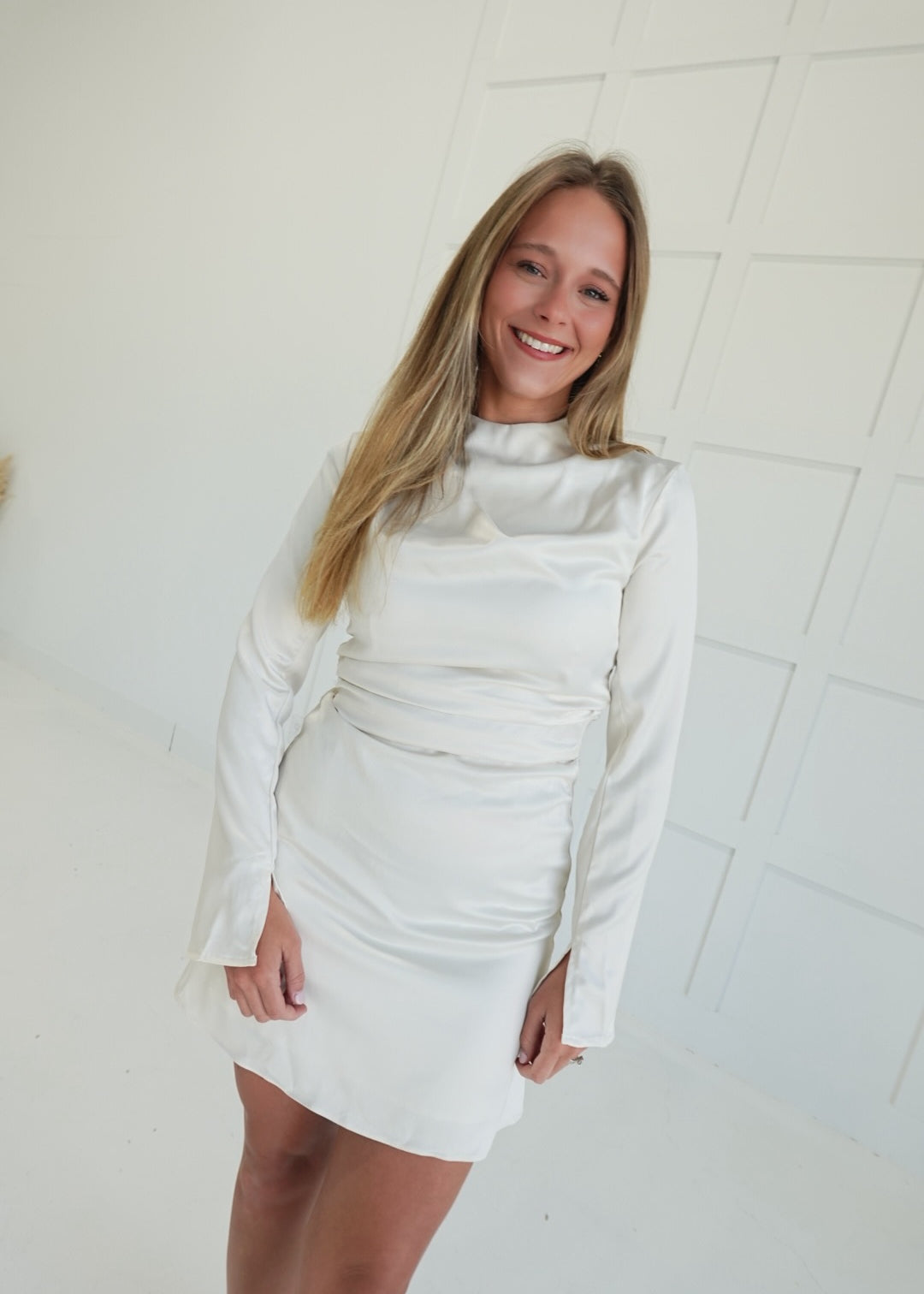 Woven In Ways Mini Dress - Ecru