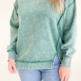 Seen It All Pullover Top - Dk Green