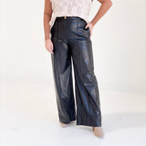 Speak-Easy Leather Trousers - Black