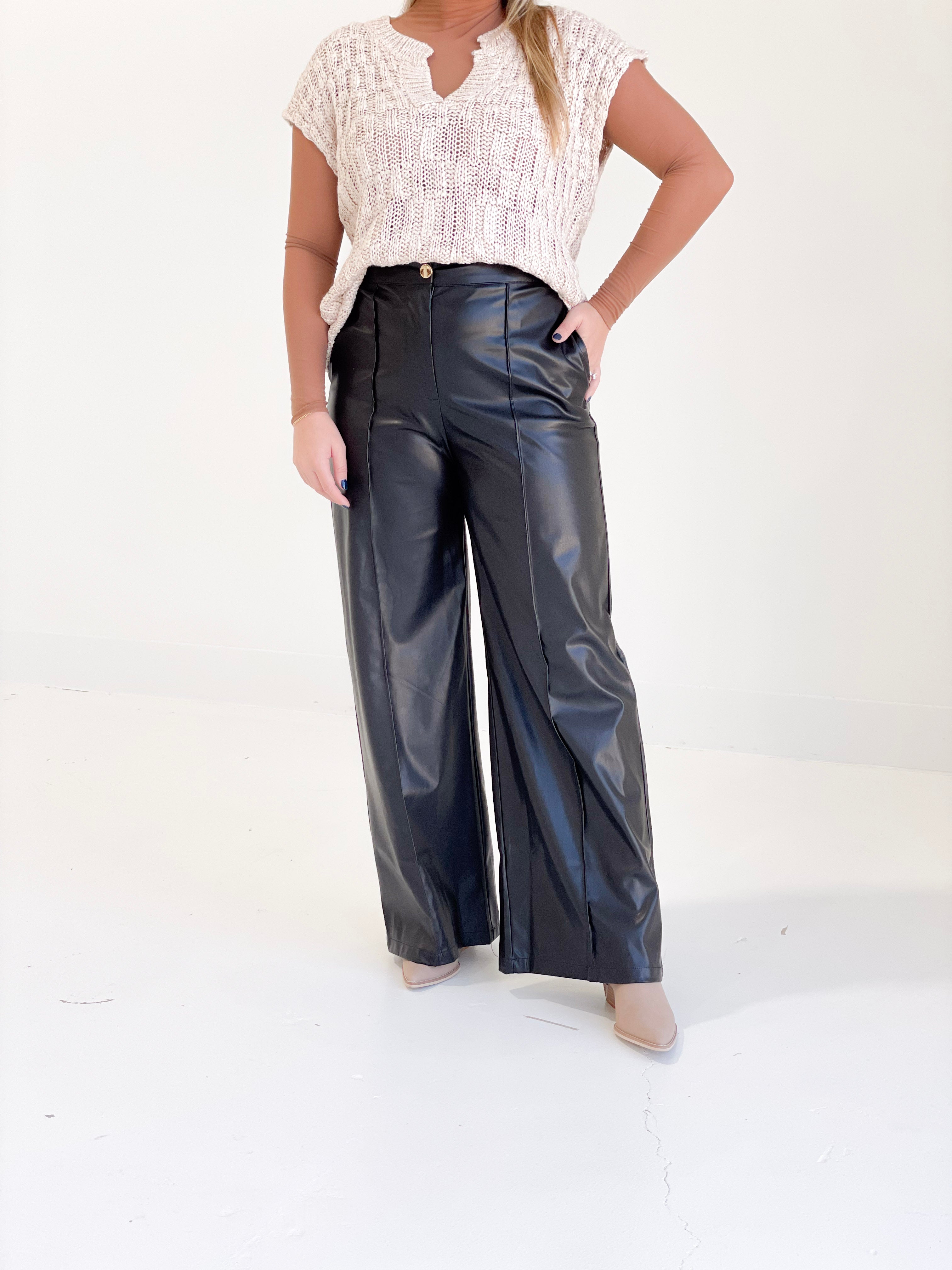 Speak-Easy Leather Trousers - Black