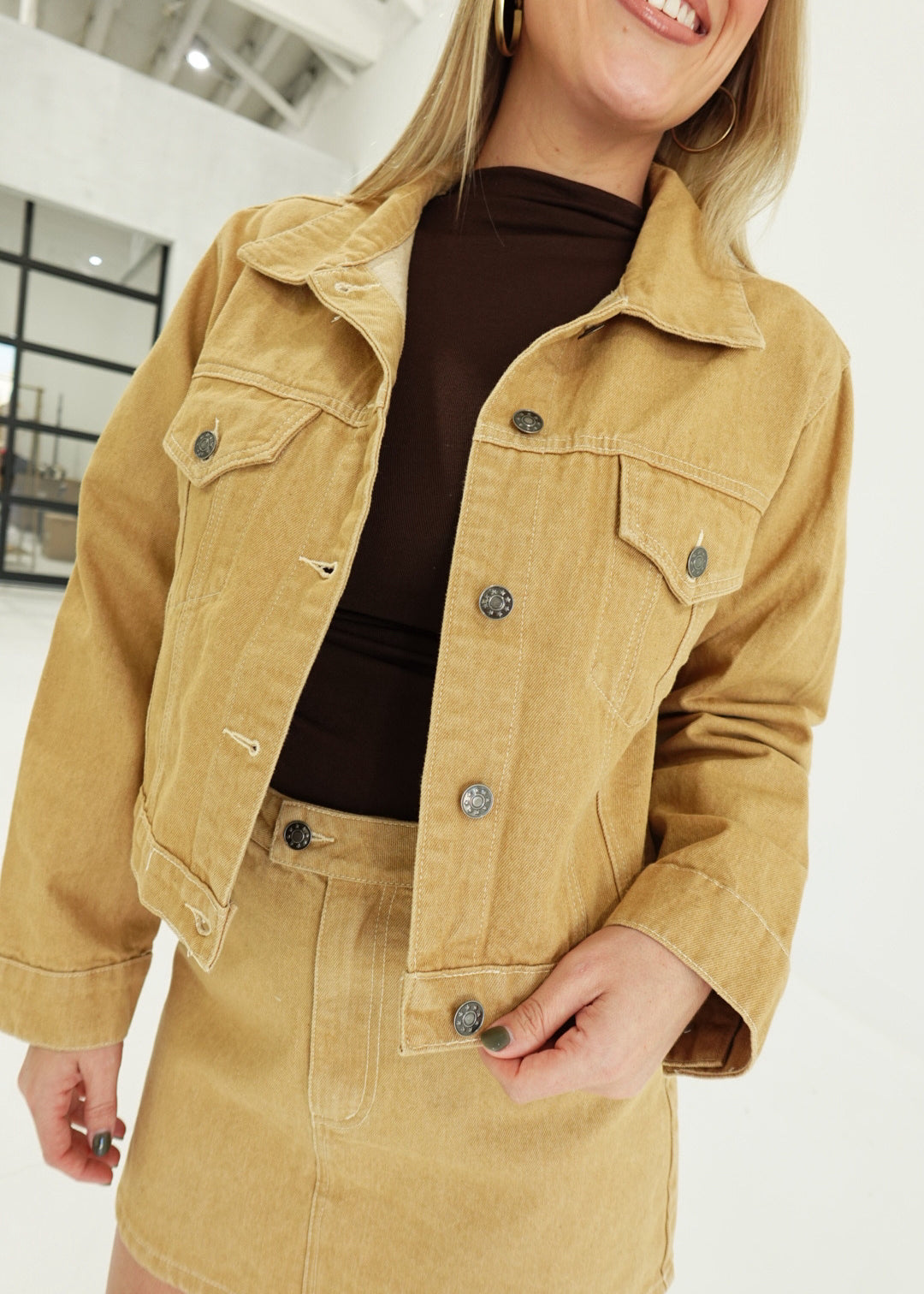 Ellison Cropped Jacket - Camel