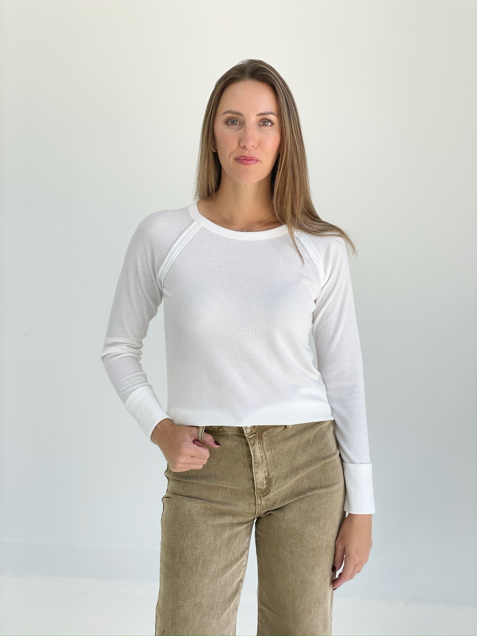 WOFFle Long Sleeve Top - Off White