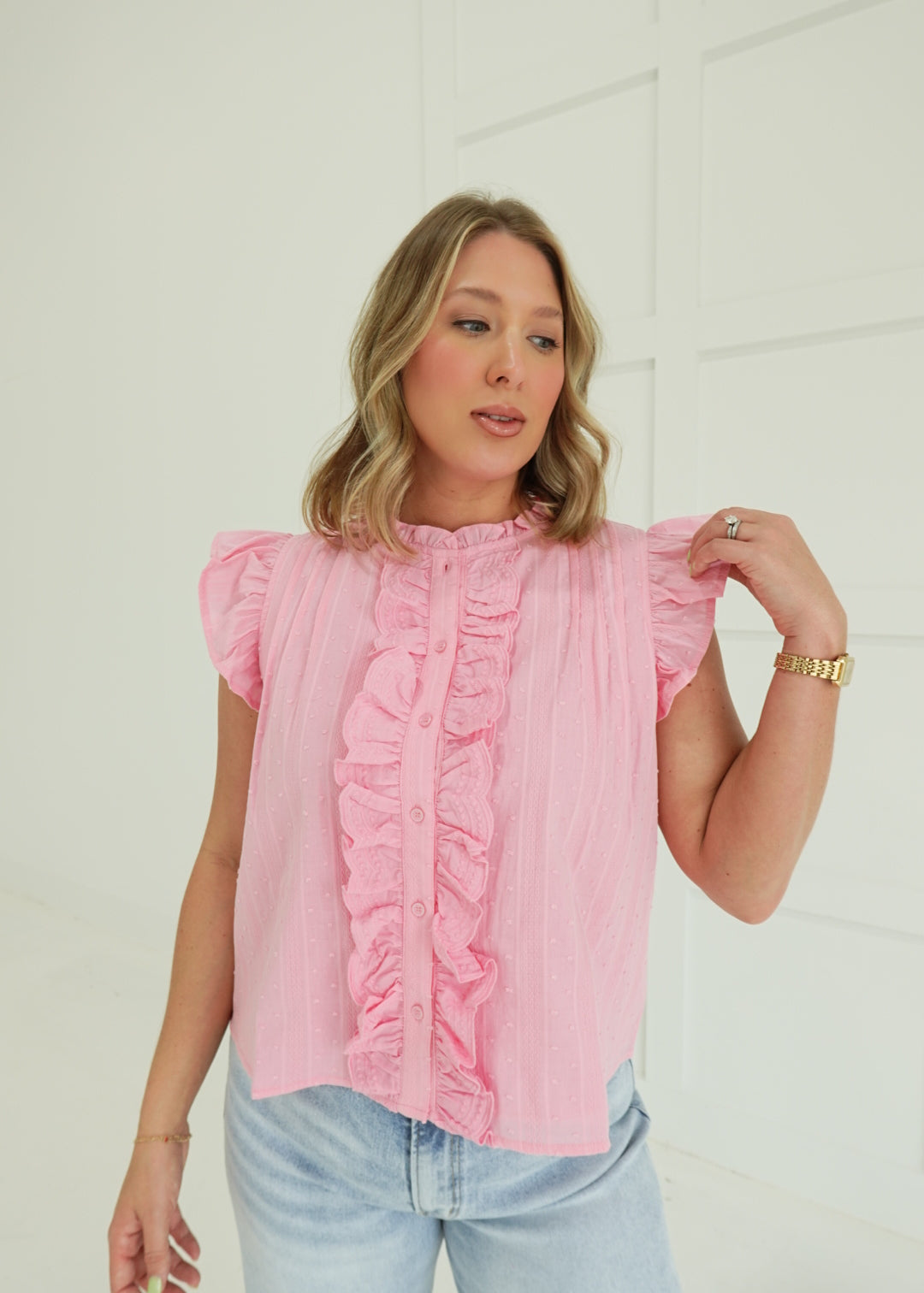 The Frolic Top - Pink Blossom