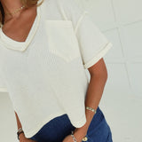 V-Neck Ribbed Tee Time