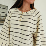Easy Knitted Henley Top - Ivory