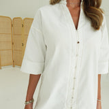 Jenna Shirt Dress - White