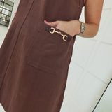 Evette Mini Dress - Brown