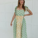 Kaleidoscope Midi Dress - Green