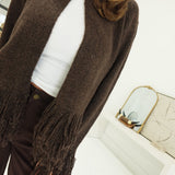 Audra Fringe Cardi - Chocolate
