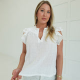 Felina Ruffle Top - Off White