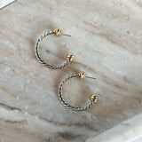 Two Tone Hoops - Silver Clear