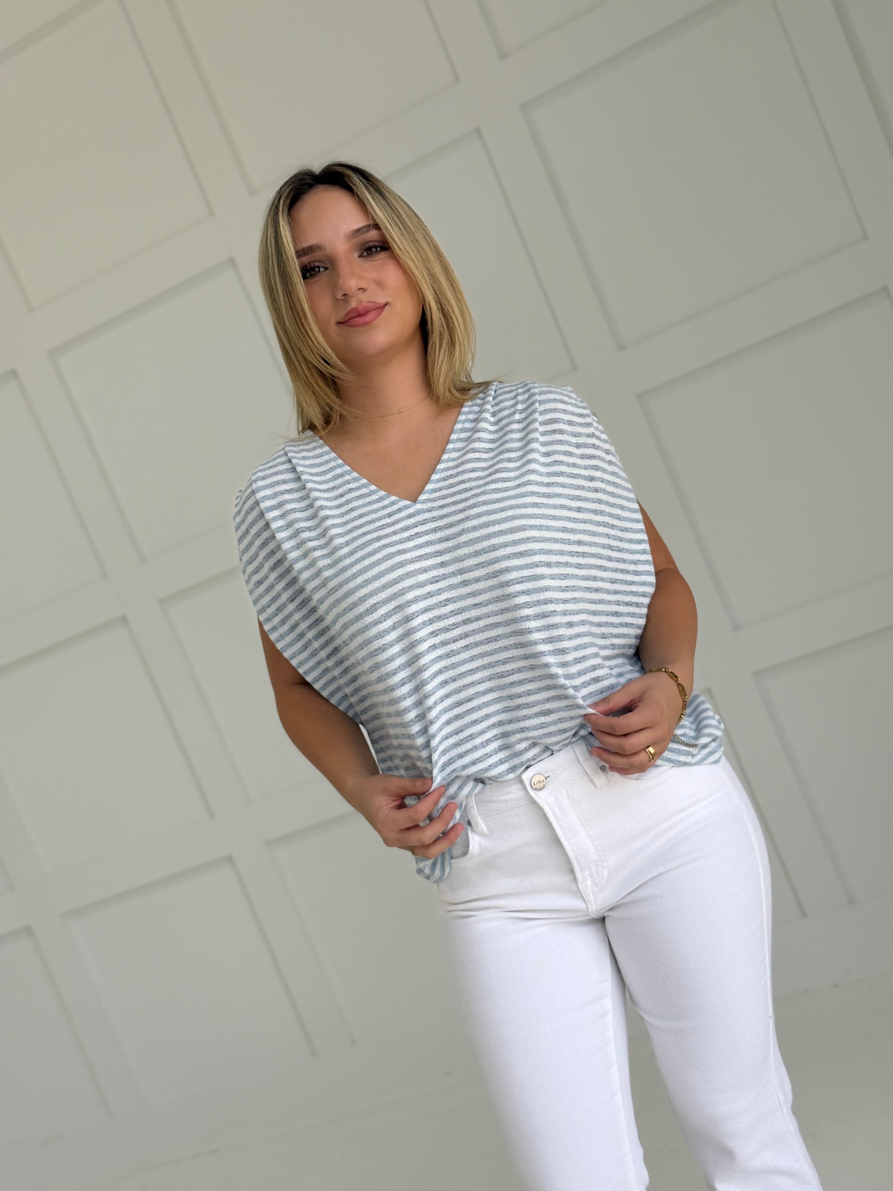 Huggins Striped Top - Blue
