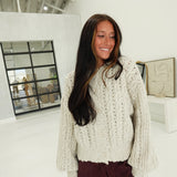 Lola Cable Knit Cardi - Oat