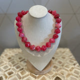 Large Resin Beaded Necklace - Fuchsia