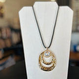 Pearl Dome Pendant Cord Necklace