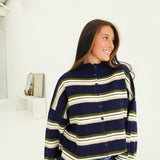 Baldwin Striped Cardi - Navy