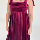 Cavalier Velvet Dress - Burgundy