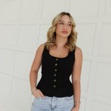 Bullseye Blazer Top - Black