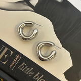 Mini Puff Hoops - Silver
