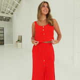 Zayda Skirt Set - Red