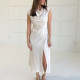 The Night Away Midi Dress - Cream