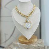 Round Link Statement Necklace