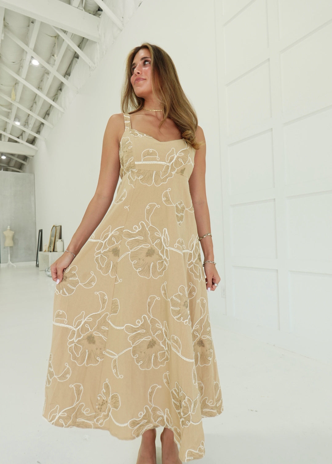 Danica Midi Dress - Khaki